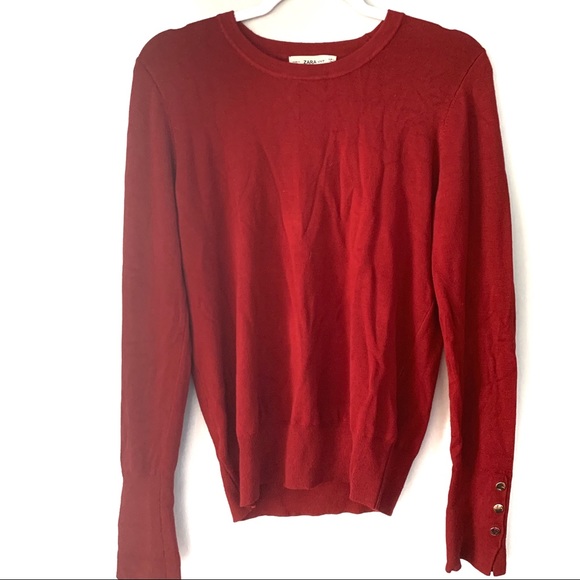 zara gold button sweater